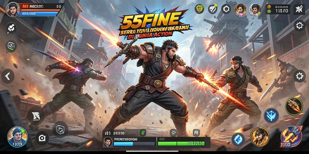 Tampilan gameplay seru dari 55FIVE dengan aksi yang mendebarkan.