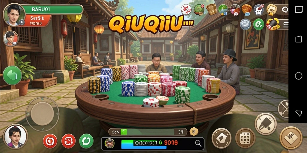 Tampilan seru gameplay QiuQiu dalam BARU01.