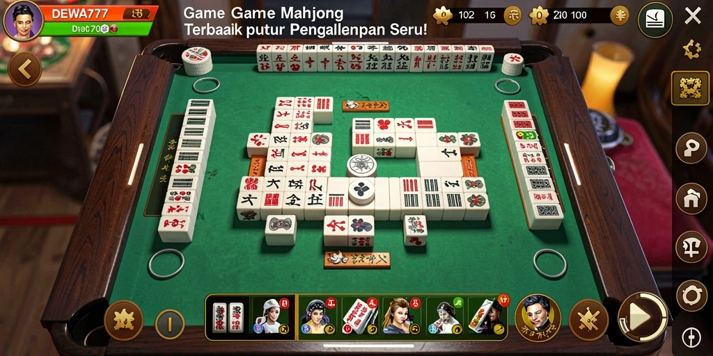 Tampilan screenshot DEWA777 yang menampilkan gameplay Mahjong yang seru.