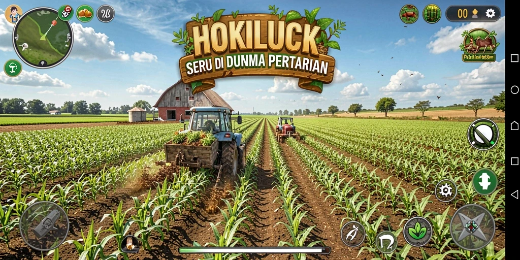 Tampilan gameplay seru HOKILUCK saat mengelola pertanian.