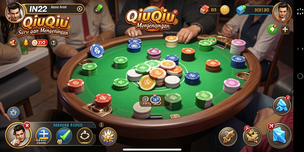 Gameplay QiuQiu yang seru dan menantang di IN22.