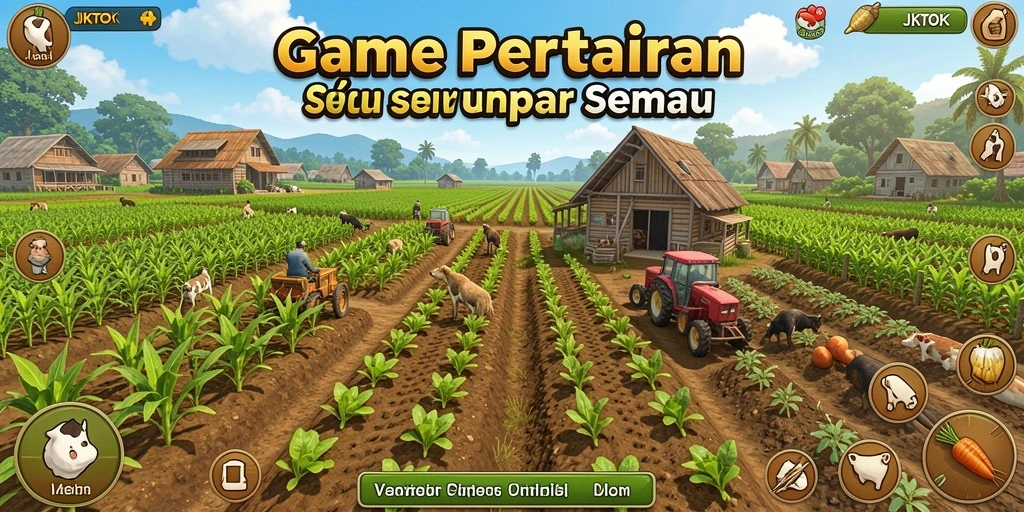 Screenshot utama JKTOK menampilkan gameplay yang menarik dalam pertanian.