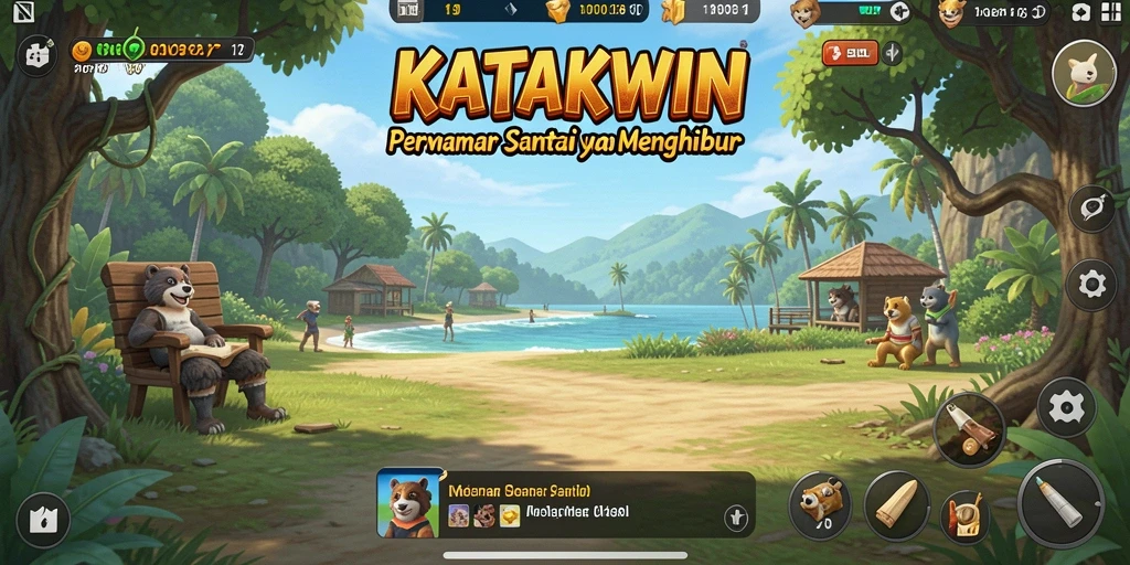 Tampilan gameplay KATAKWIN yang seru dan interaktif.