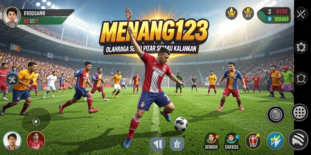 Screenshot MENANG123 menunjukkan aksi olahraga yang menegangkan dalam permainan.