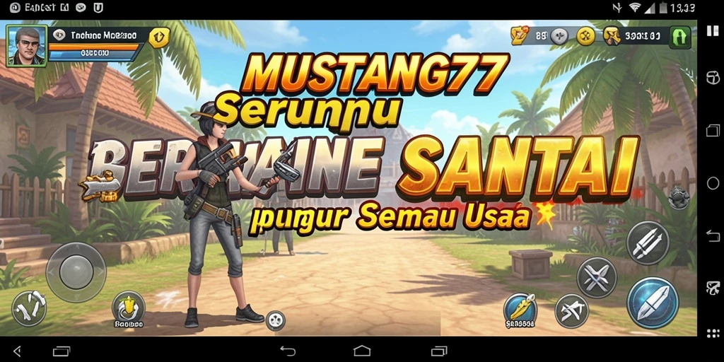 Tampilan gameplay <strong>MUSTANG77</strong> yang menyenangkan dan penuh warna.