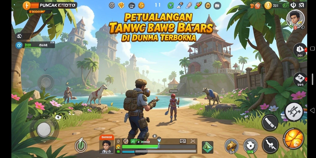 Screenshot gameplay menampilkan petualangan seru di dunia terbuka