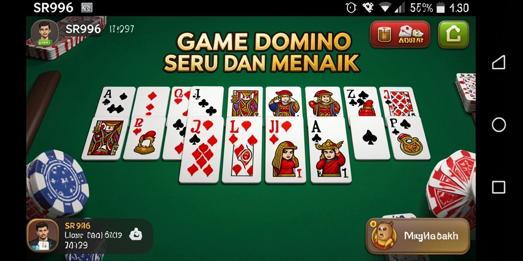 Screenshot gameplay utama SR996 menunjukkan aksi permainan domino yang seru.