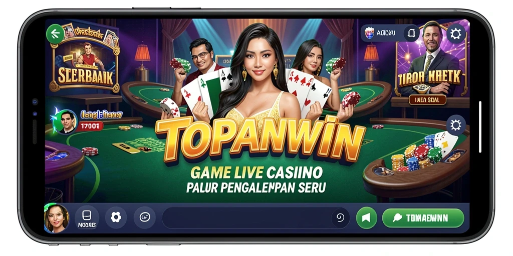 Tampilan gameplay Live Casino di aplikasi TOPANWIN yang menegangkan.