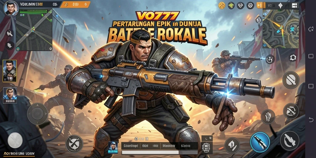 Tangkapan layar menunjukkan momen menegangkan dalam permainan Battle Royale.